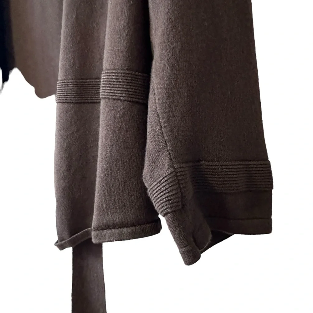 Premise Tie Front 3/4 sleeve Brown Sweater XL (19” Pit to pit)